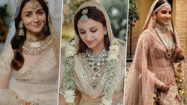 Parineeti Chopra, Alia Bhatt to Anushka Sharma - Meet Bollywood Actresses Who Redefined Elegance in Pastel Bridal Lehengas (View Pics)